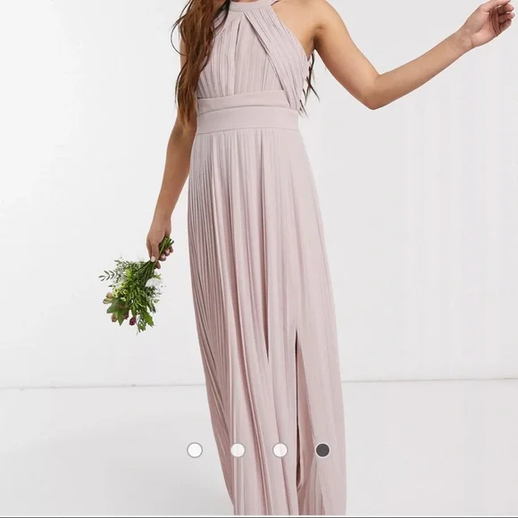 TFNC Pleated Maxi Dress in Pink - Picture 3 of 4